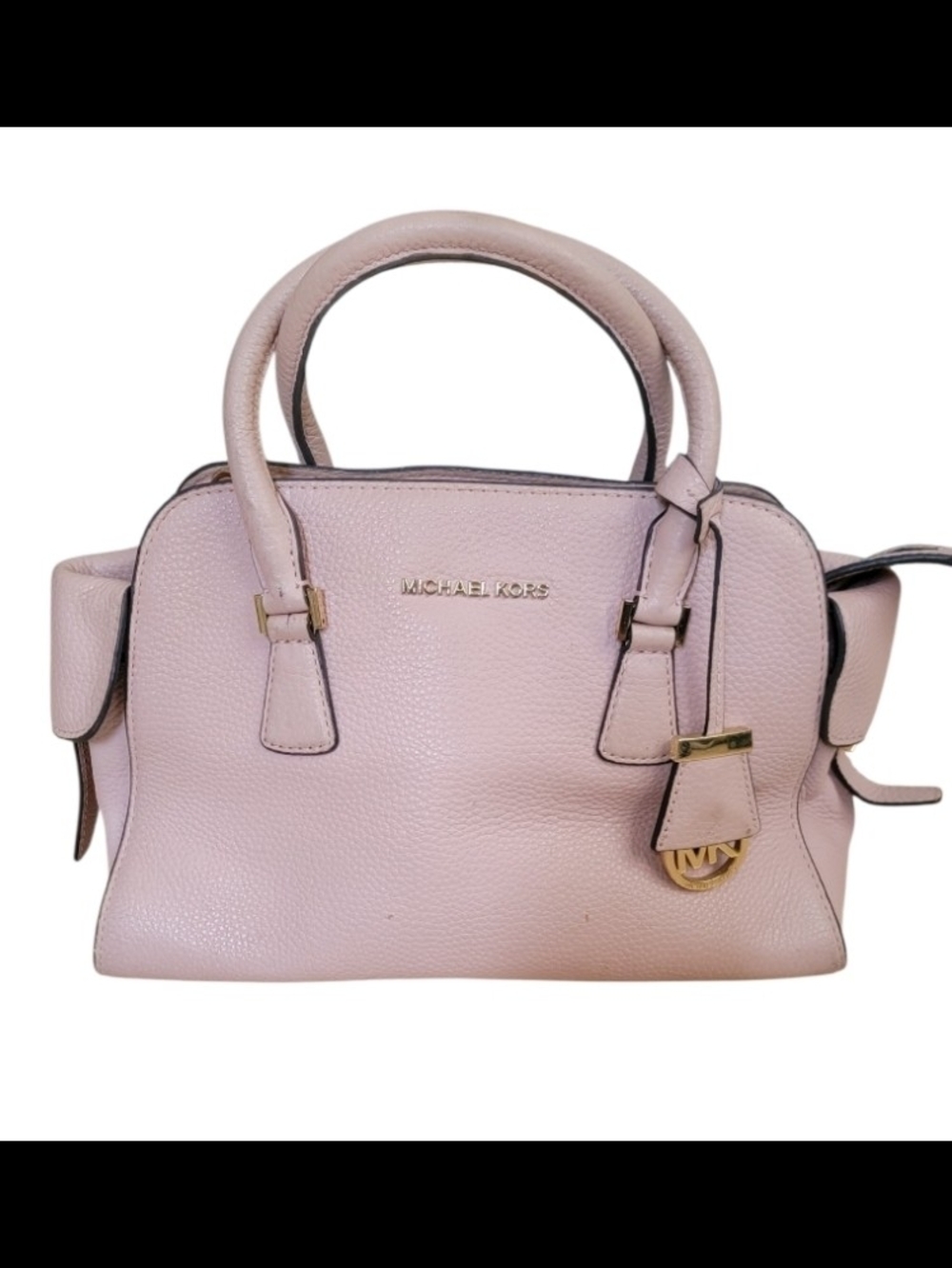 Michael Kors Blush Pebbled Leather Satchel with Gold Hardware